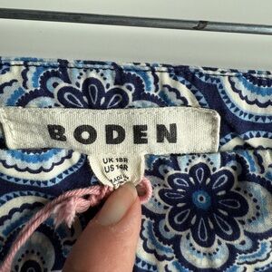 Boden Poplin Tiered Midi Skirt Heavenly Blue Size 14